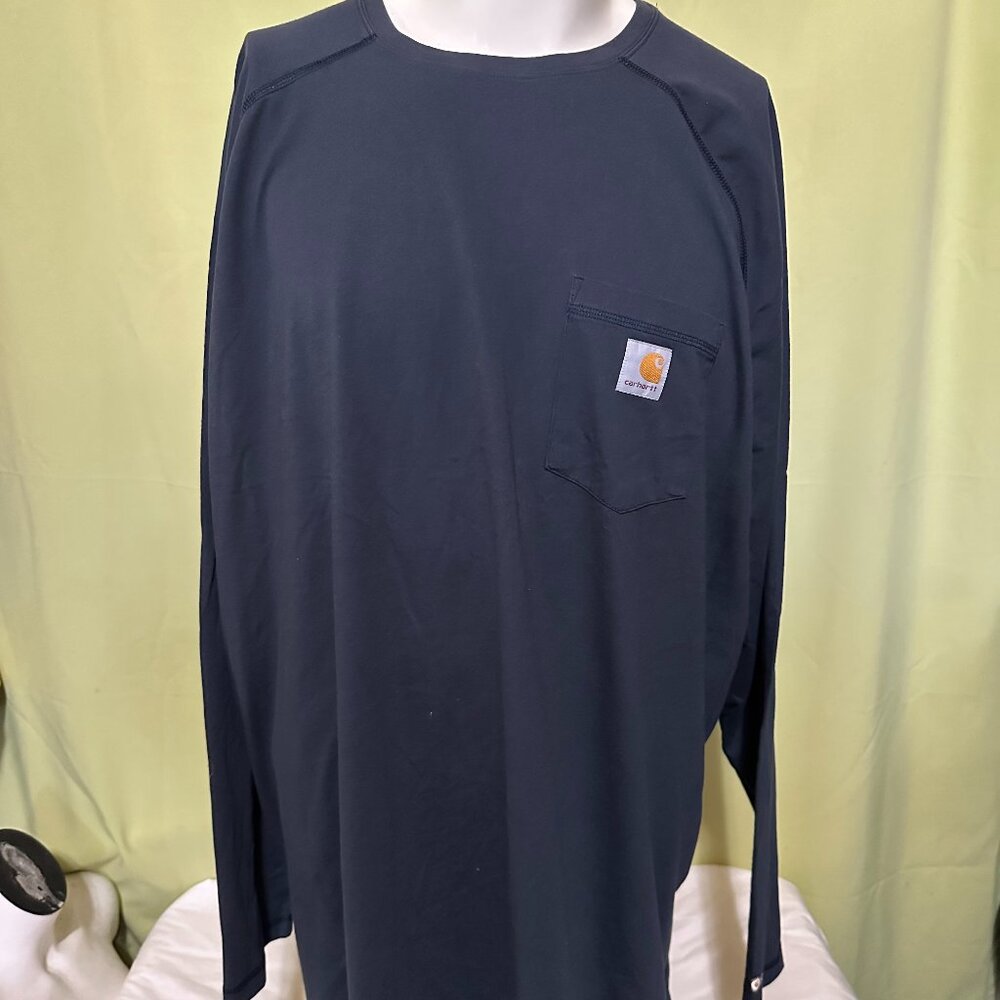 Carhartt Men's Blue Long Sleeve T Shirt Size 3XL XXXL Relaxed Fit Cotton